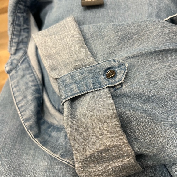 Chelsea & Theodore lightweight denim shirt dress with pockets sz L EUC - Picture 10 of 10